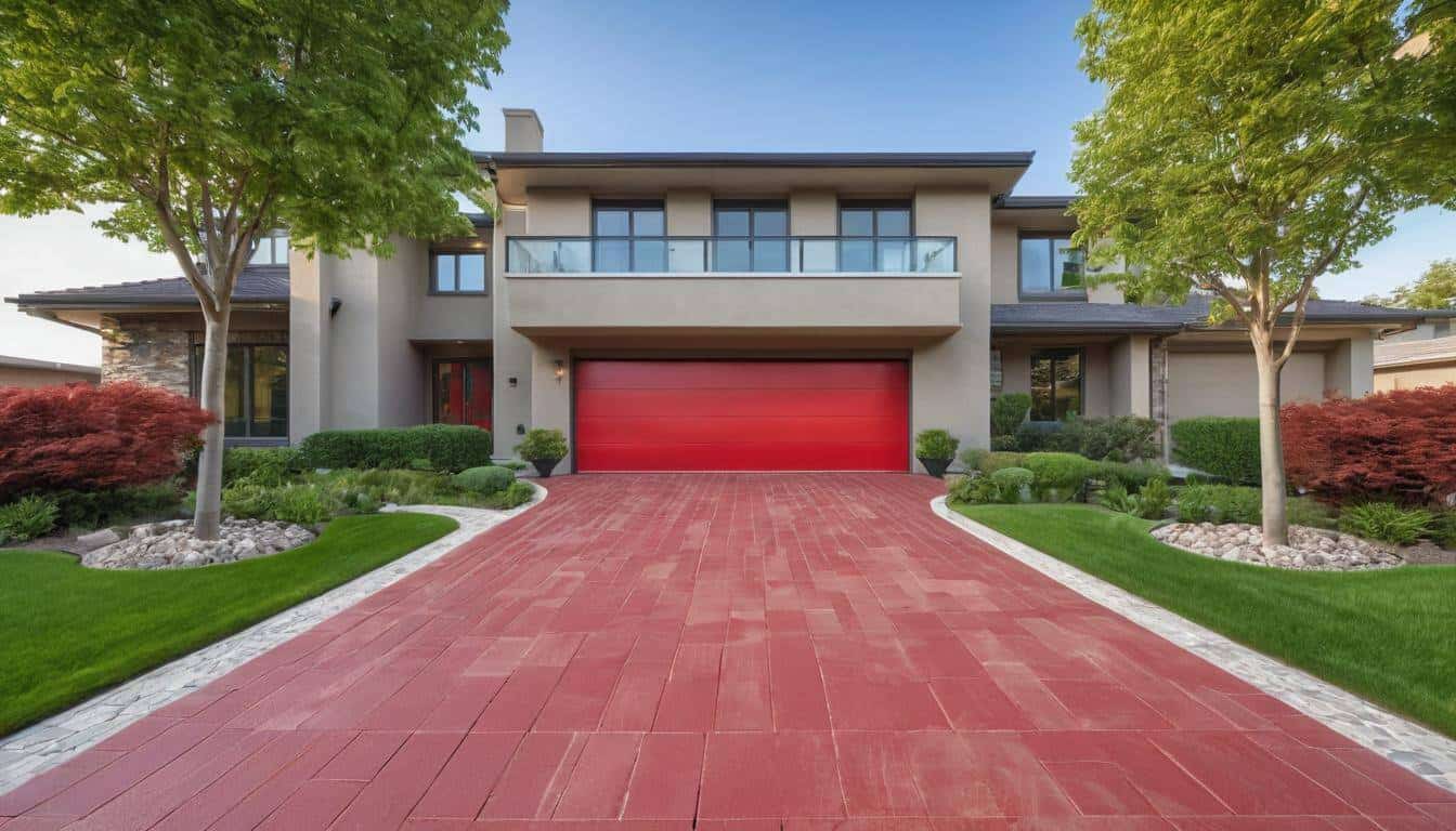 Modern red driveway design