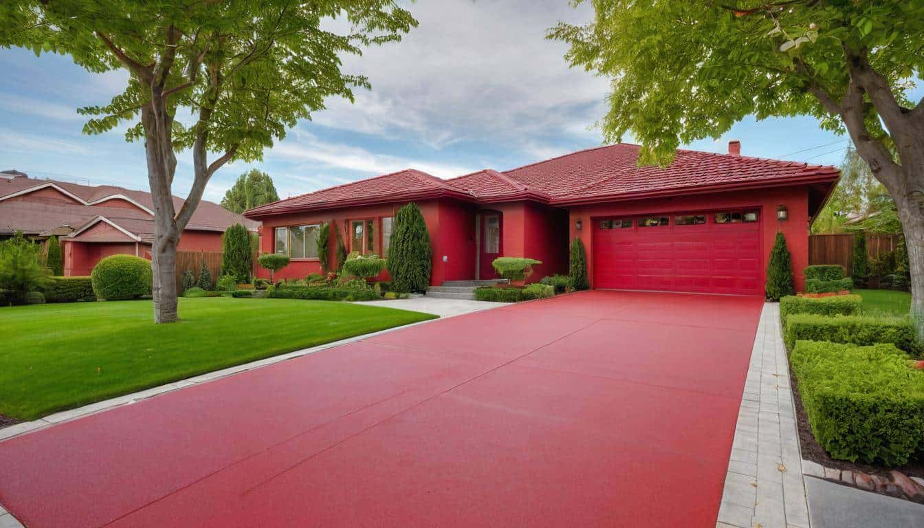 Modern red driveway design