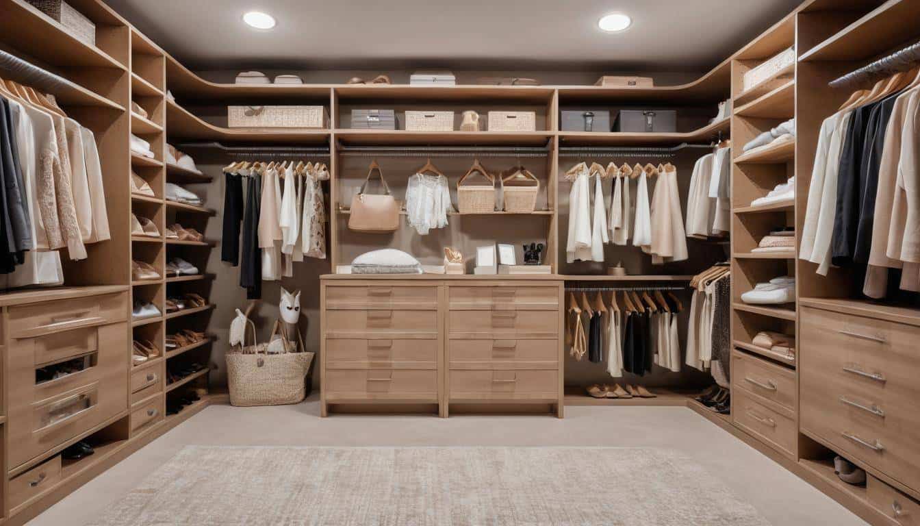 Organized walk-in closet