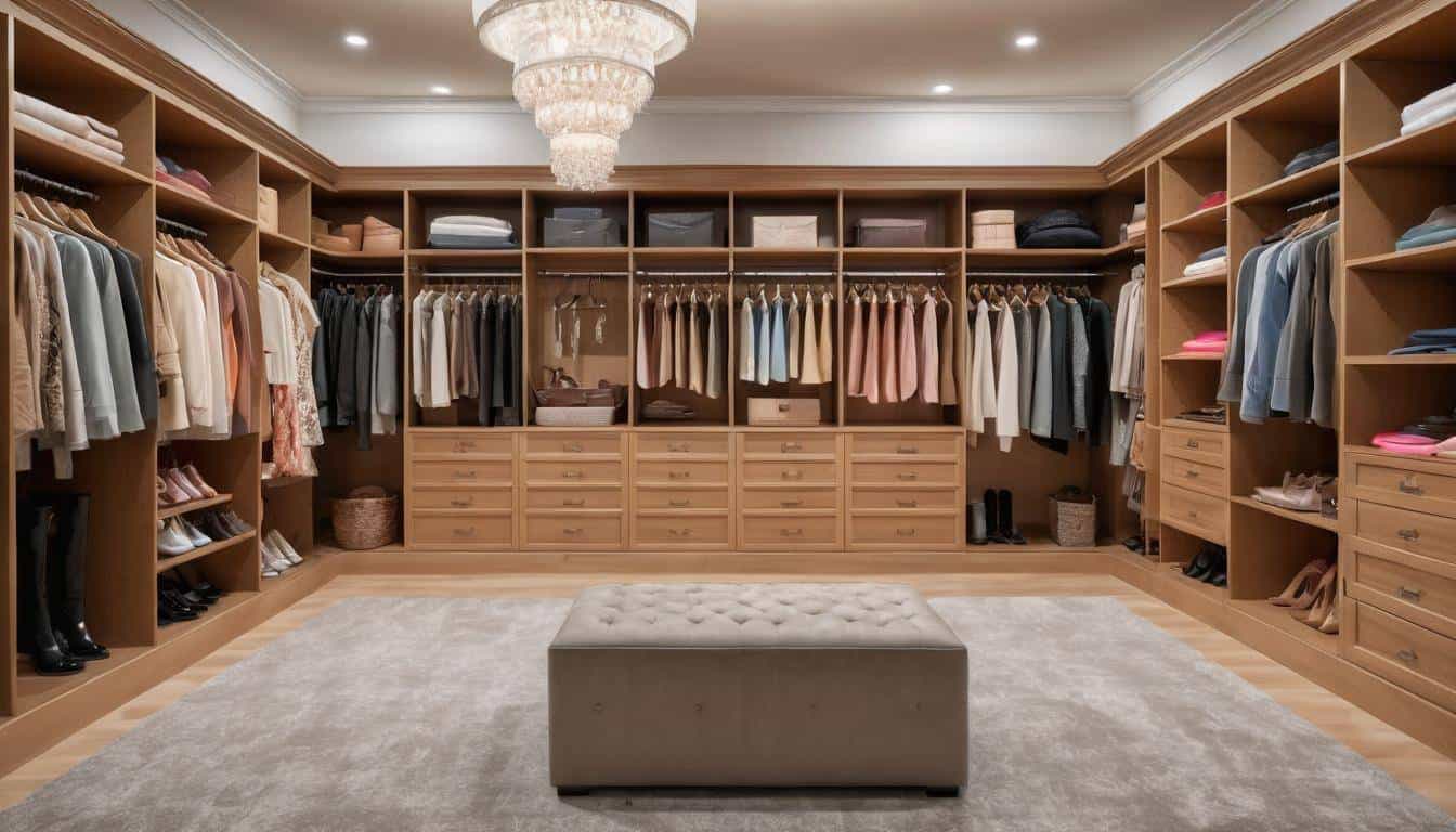 Organized walk-in closet