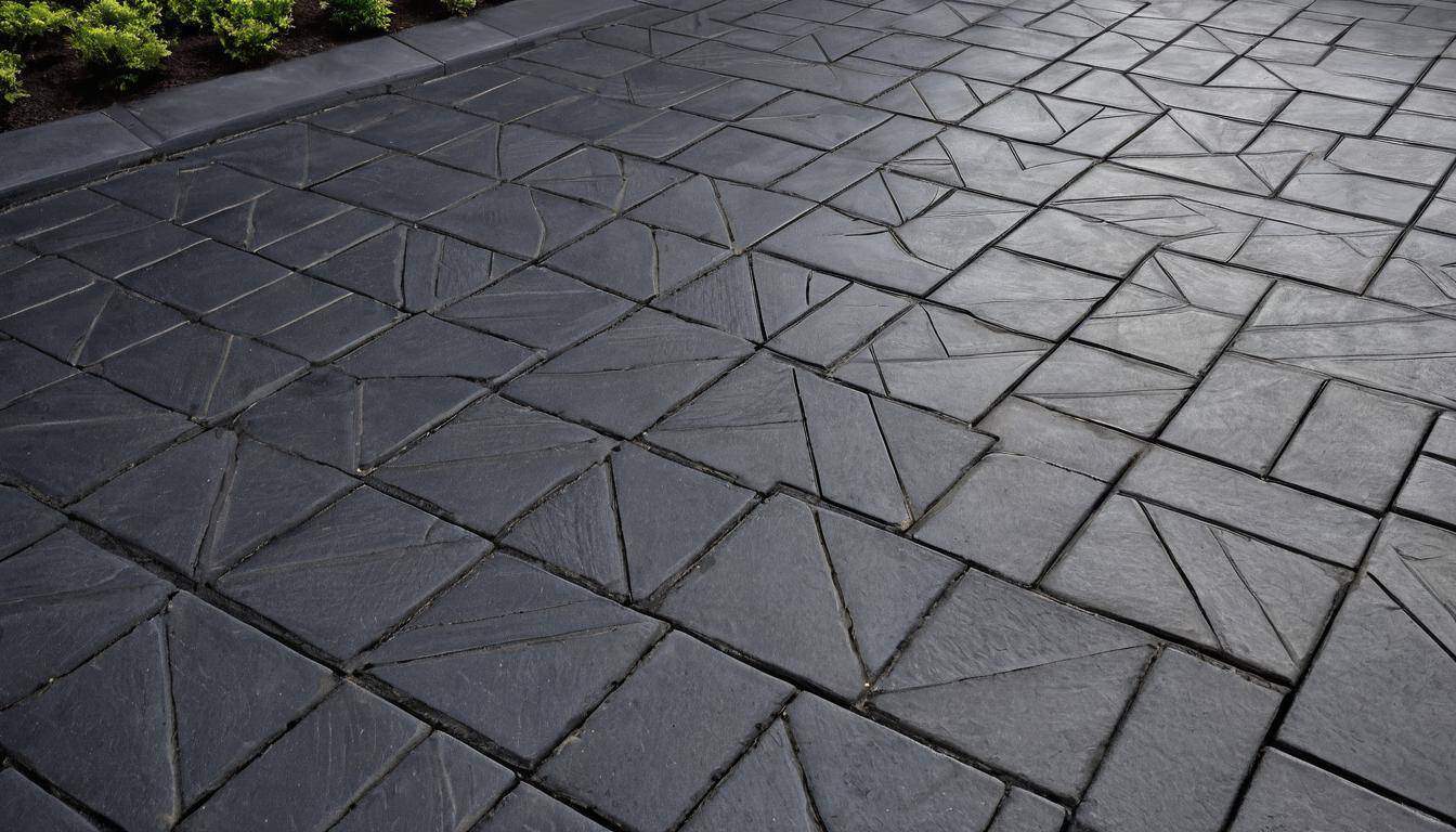 Patterned black driveway