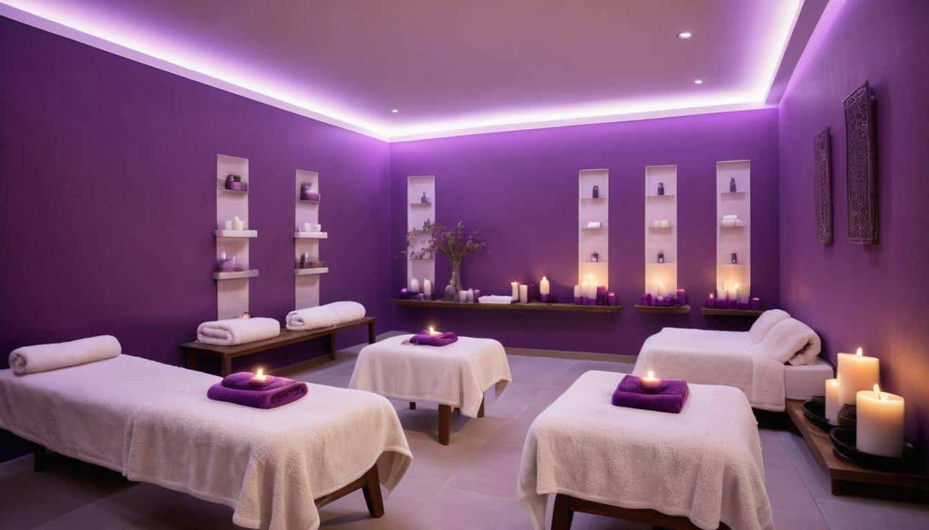 Purple home spa oasis