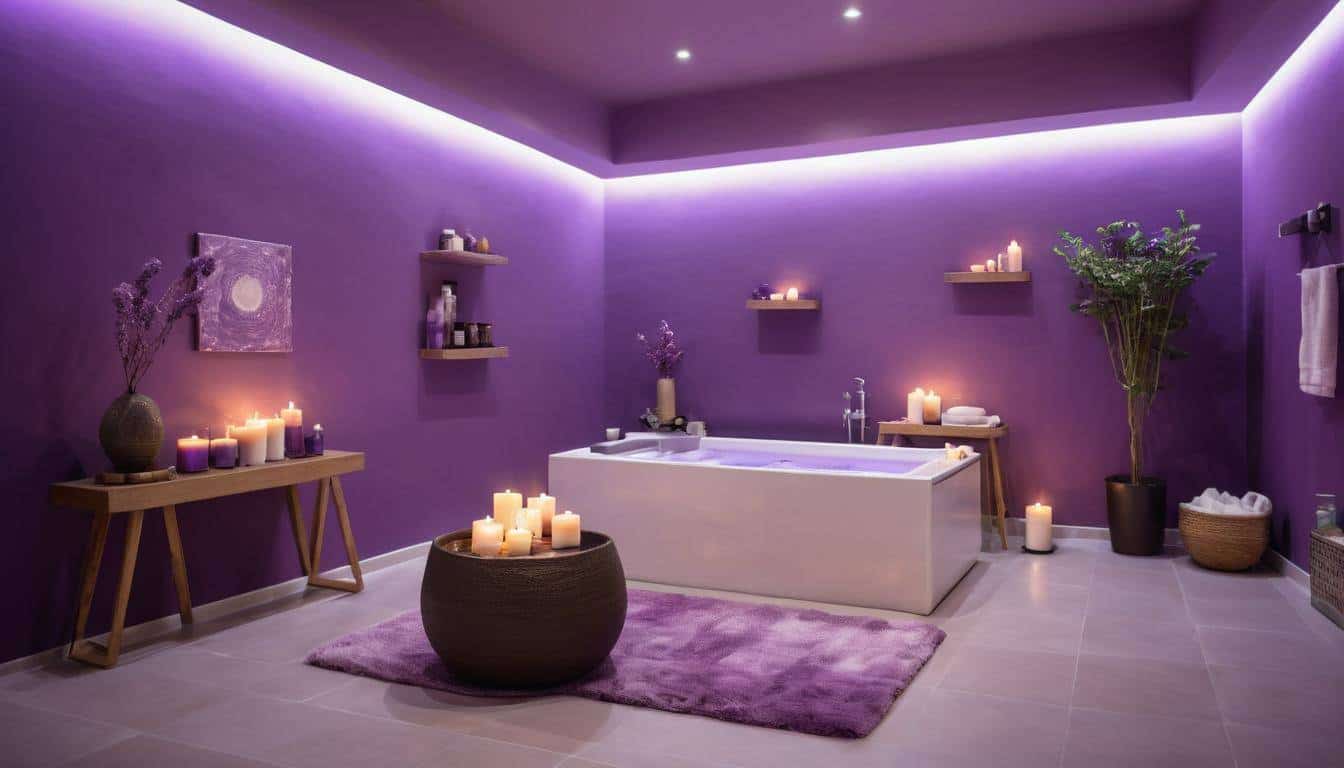 Purple home spa relaxation