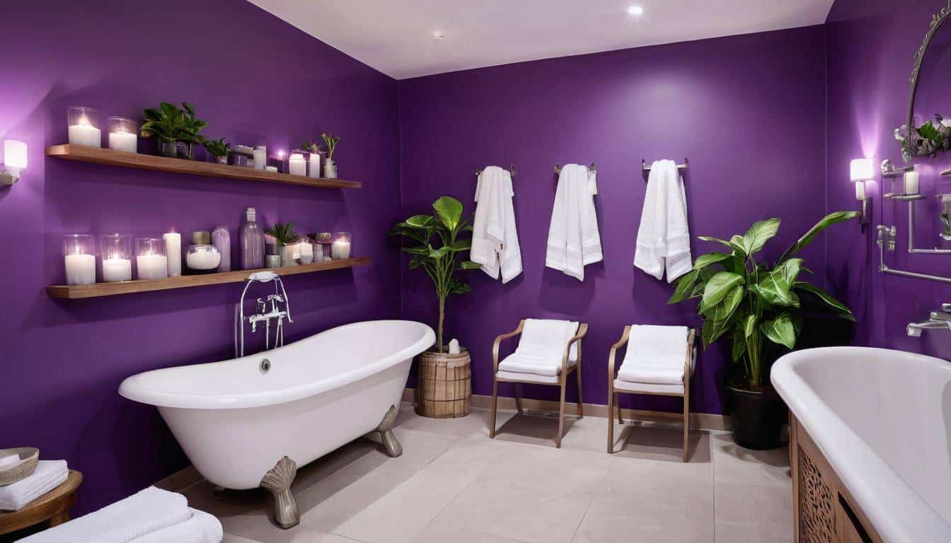 Purple-themed calming spa