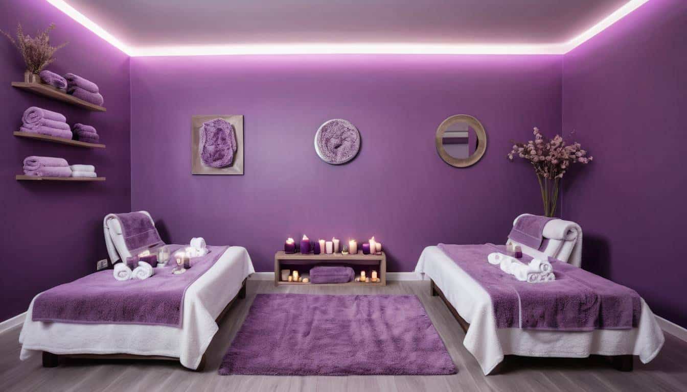 Purple-themed home spa