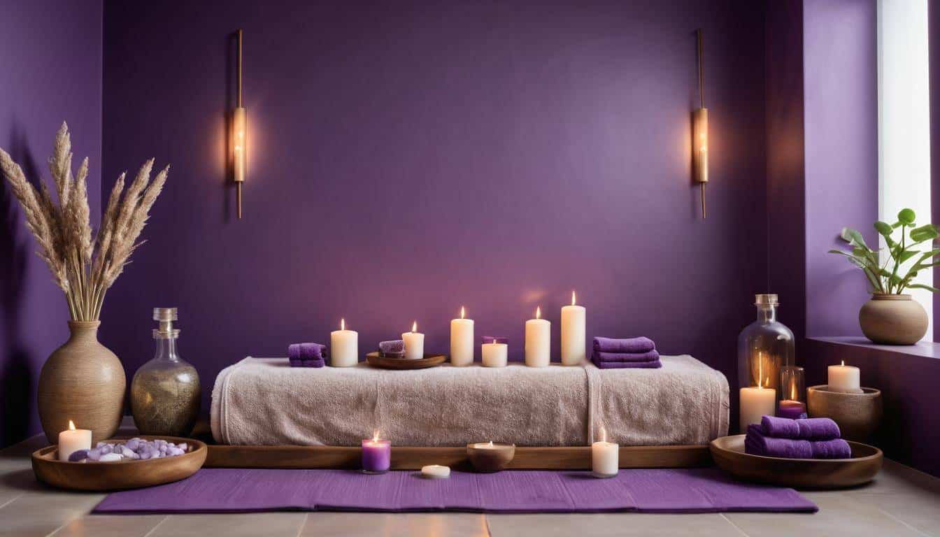 Purple-themed home spa