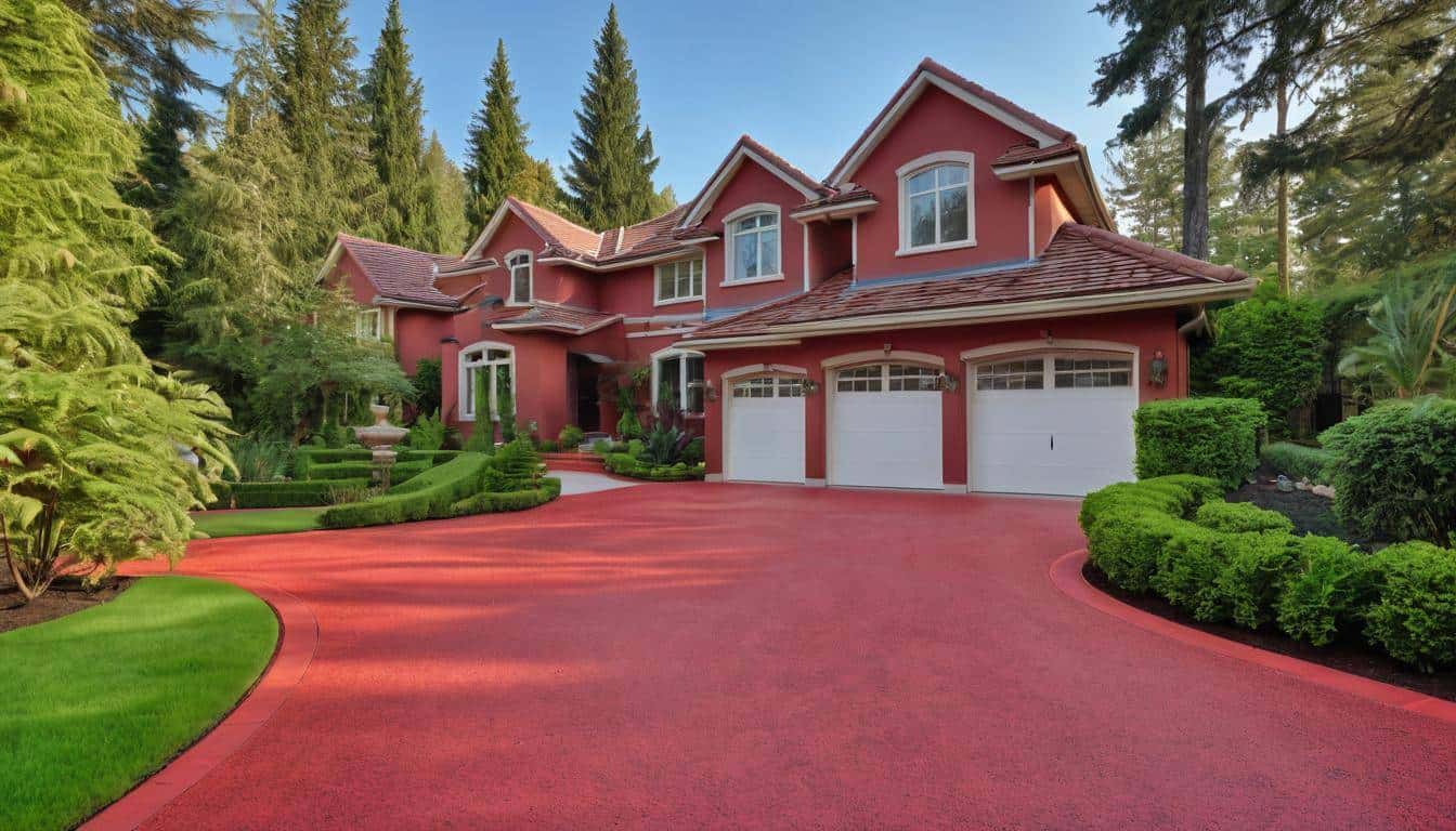 Red driveway renovation design