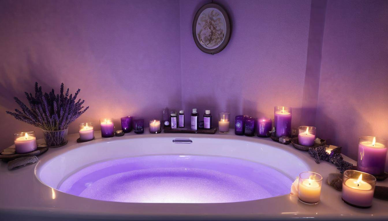 Serene purple home spa