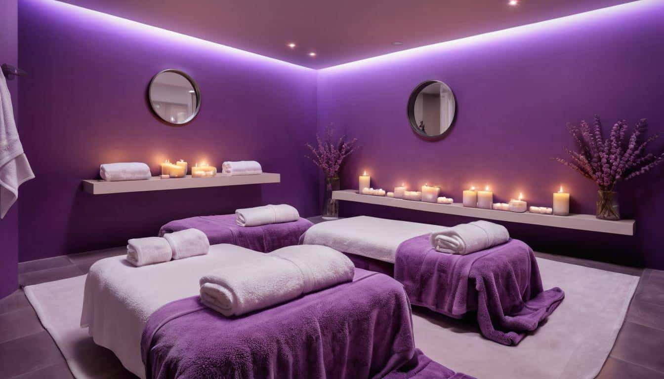 Serene purple home spa