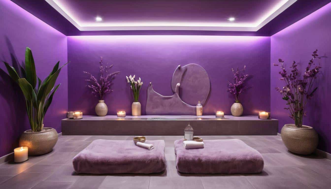 Serene purple home spa