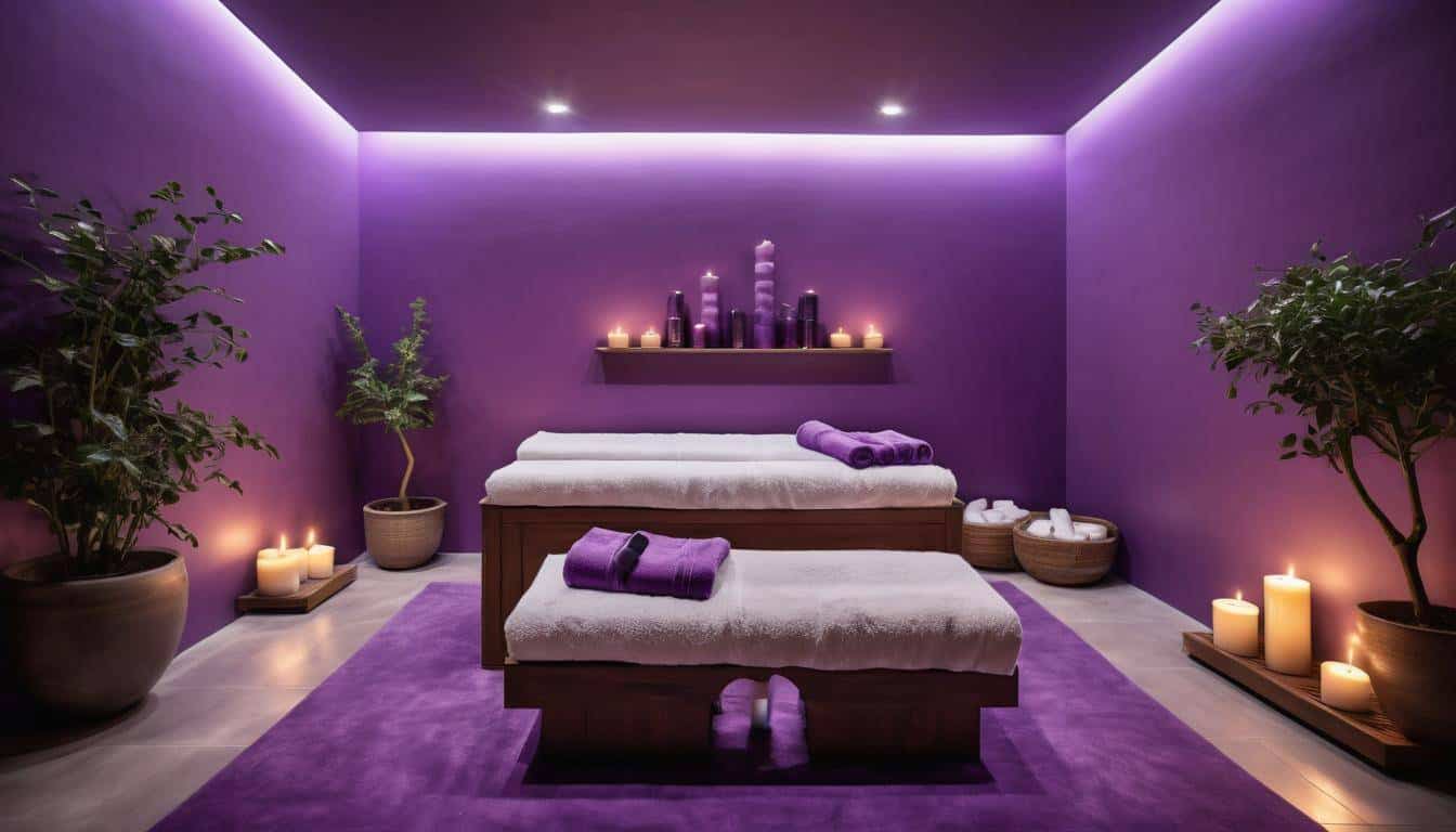 Serene purple home spa