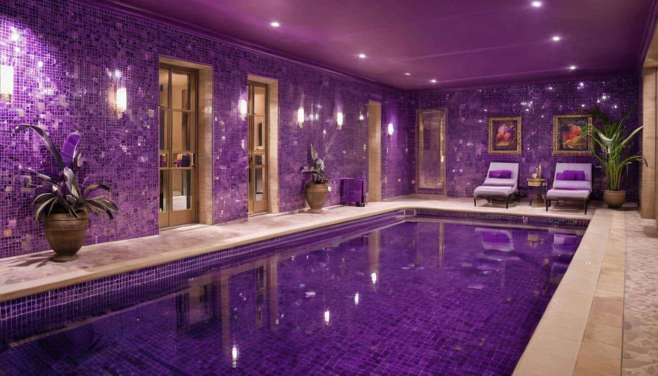 Serene purple pool oasis