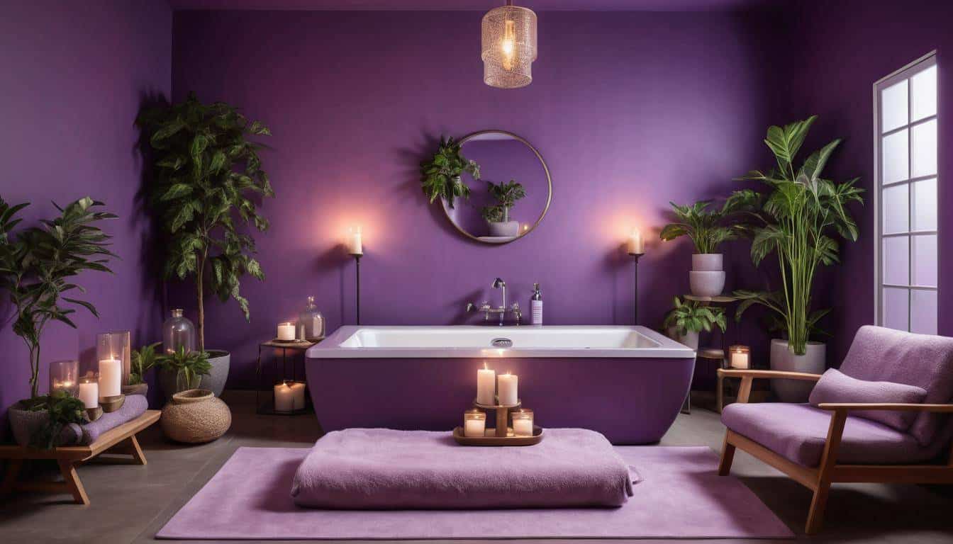 Serene purple spa ambiance