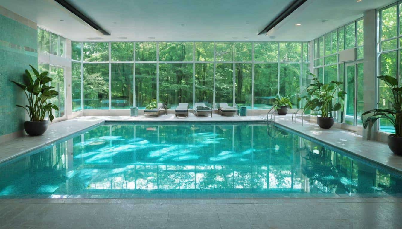 Serene turquoise indoor pool