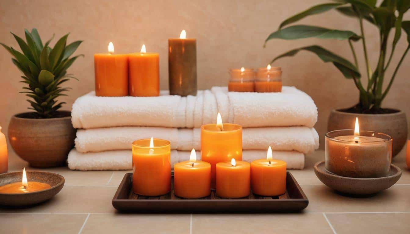 Soothing orange spa ambiance