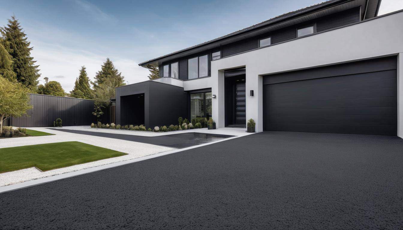 Sophisticated black driveway