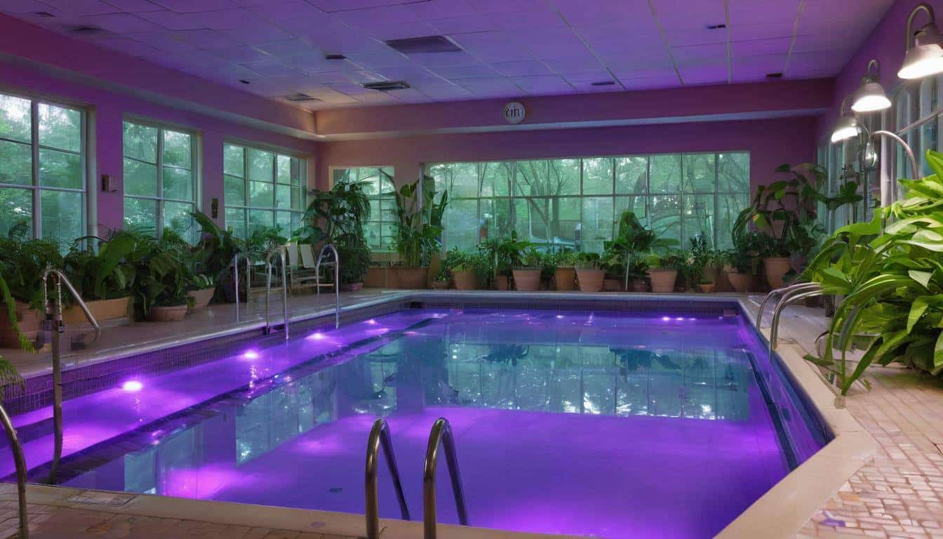 Stunning purple indoor pool