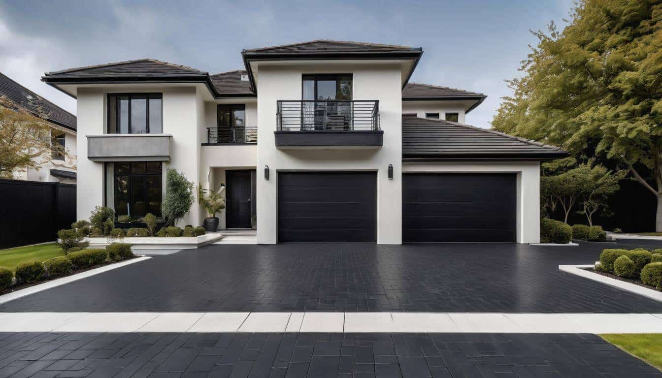 Stylish black driveway