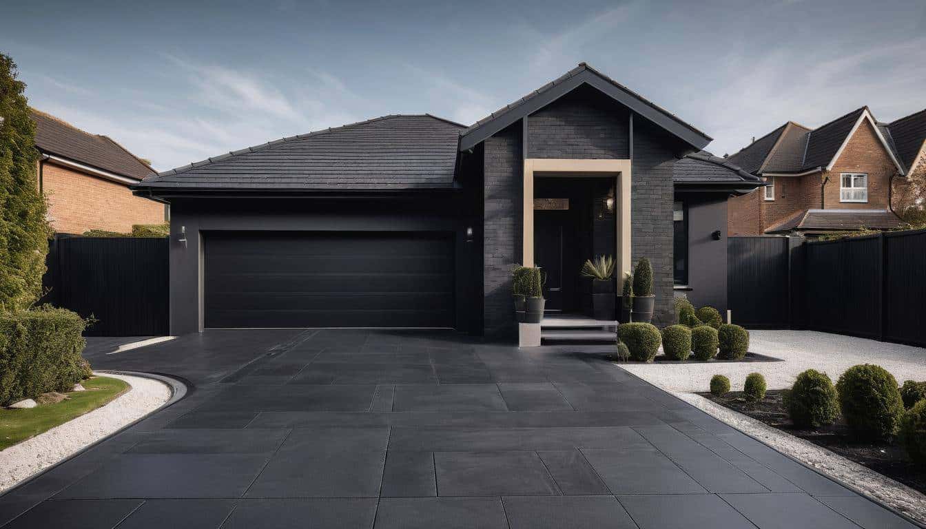 Stylish black driveway