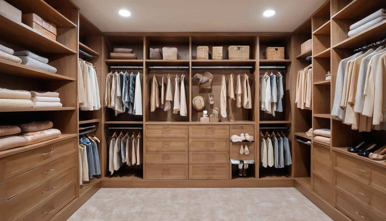 Stylish organized walk-in closet