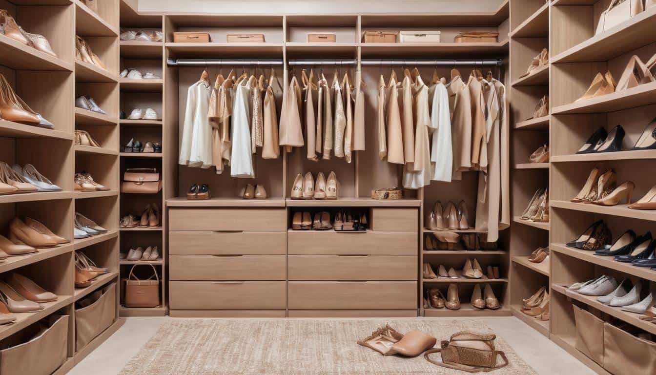 Stylish walk-in closet