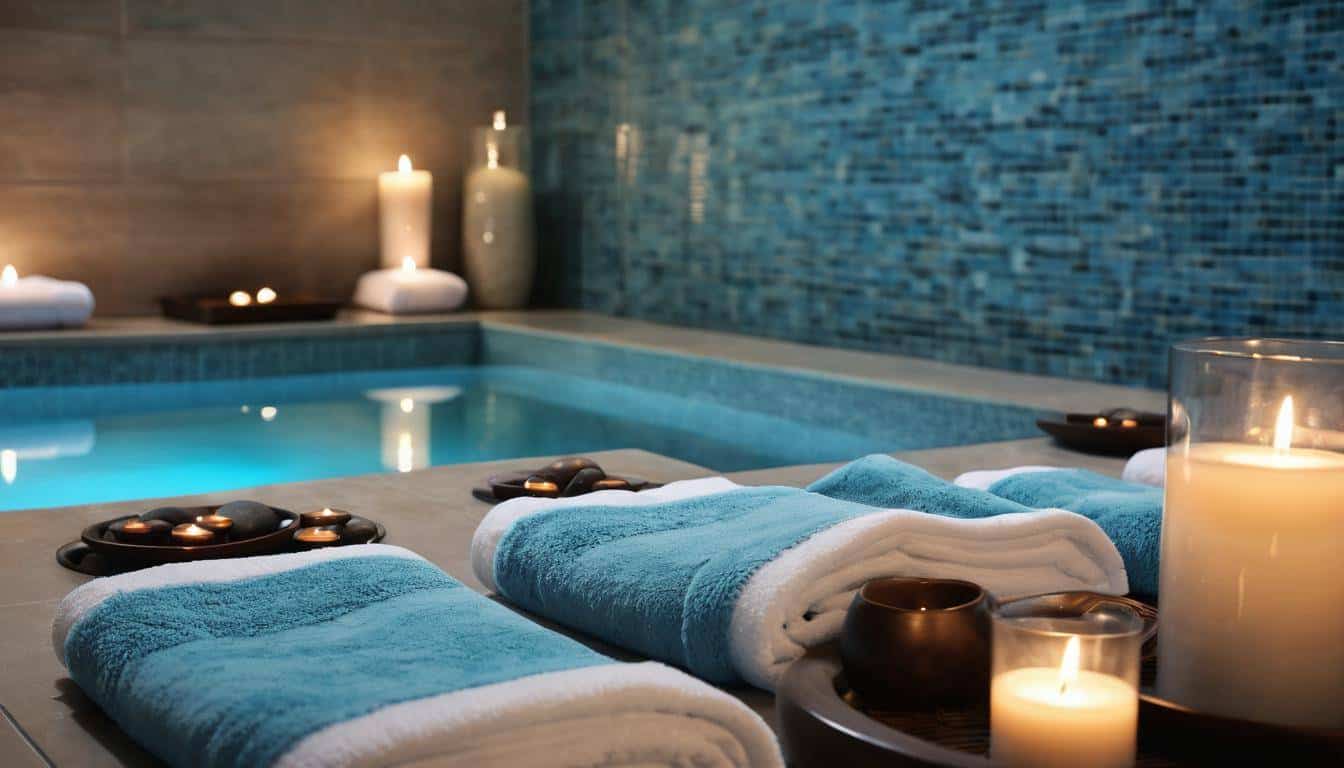 Tranquil blue spa ambiance