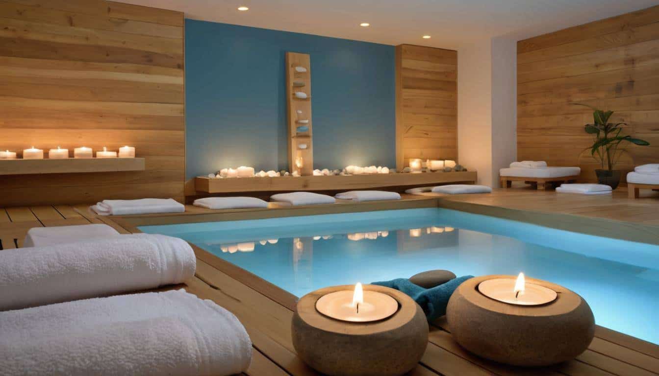 Tranquil blue spa setting