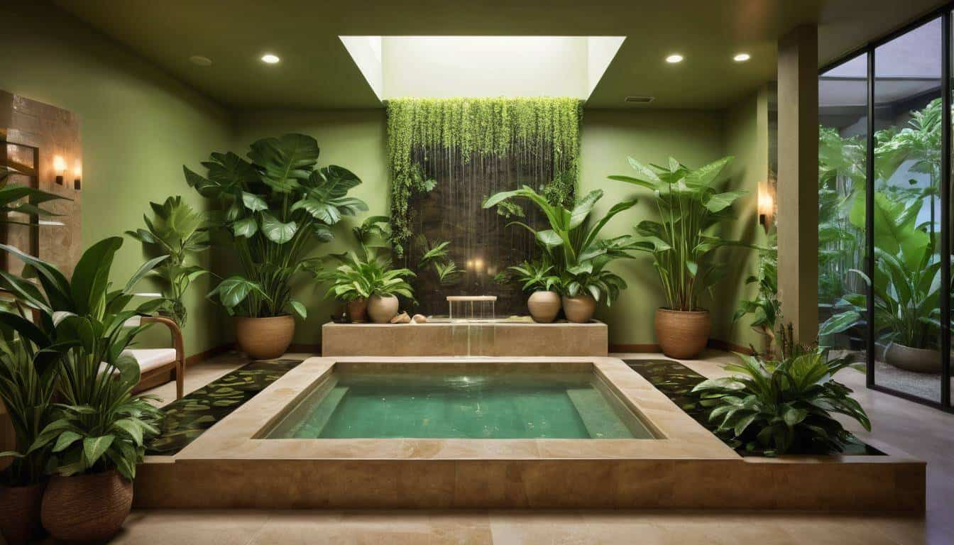 Tranquil green home spa