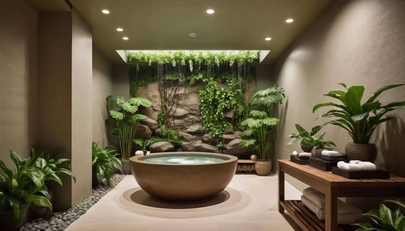 Tranquil green home spa