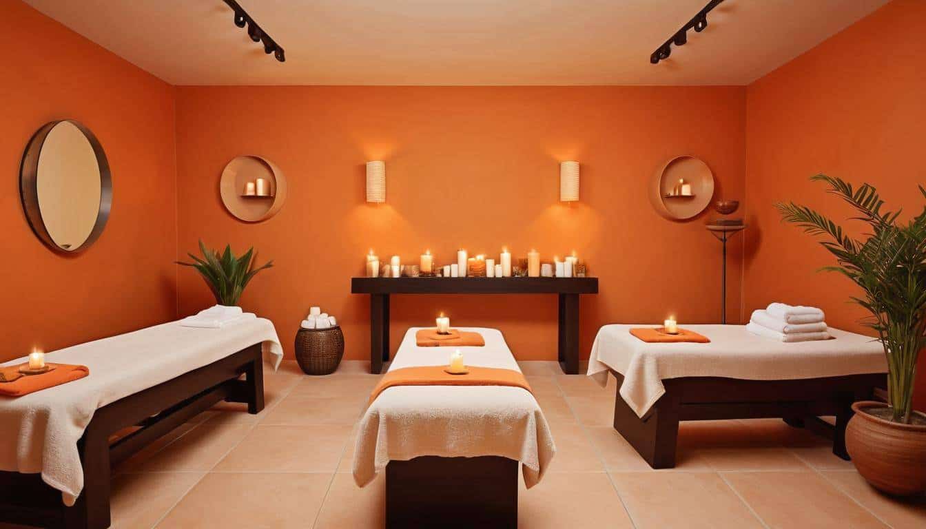 Tranquil orange spa ambiance