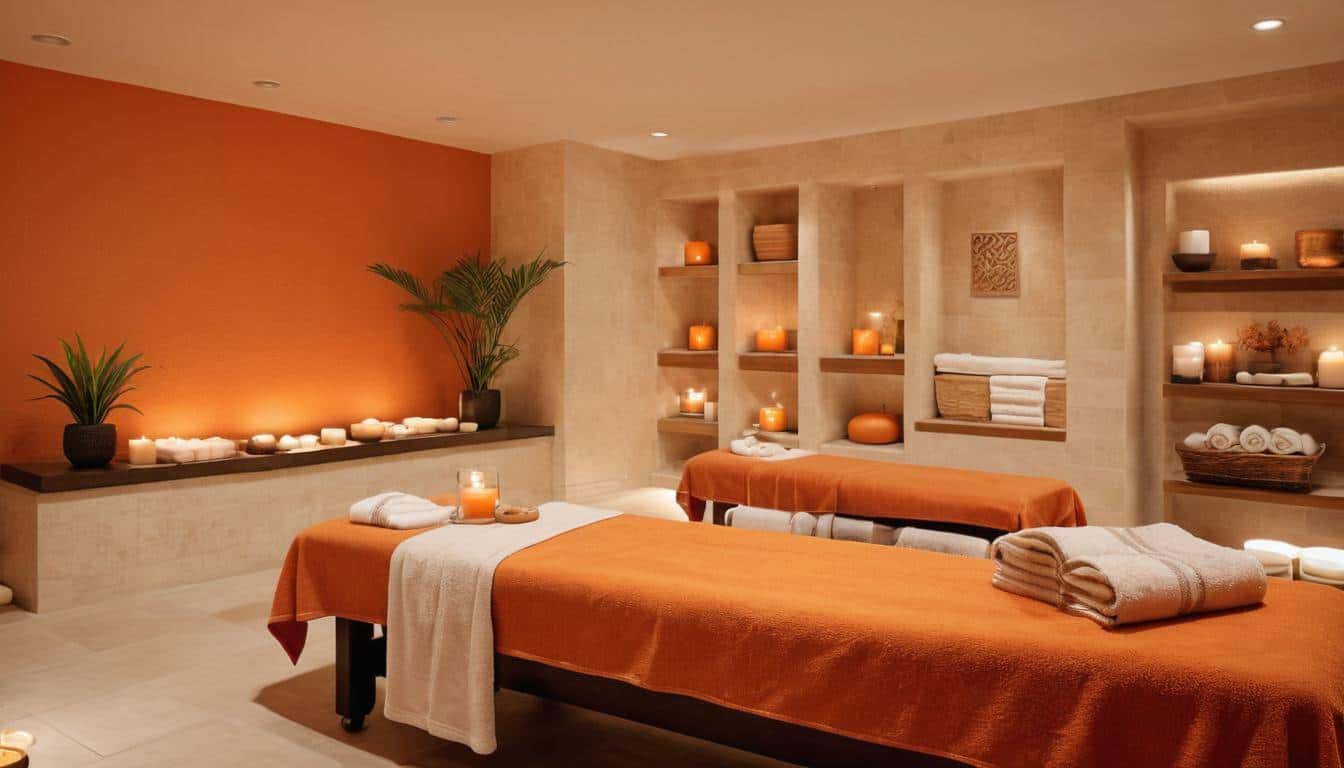 Tranquil orange spa ambiance