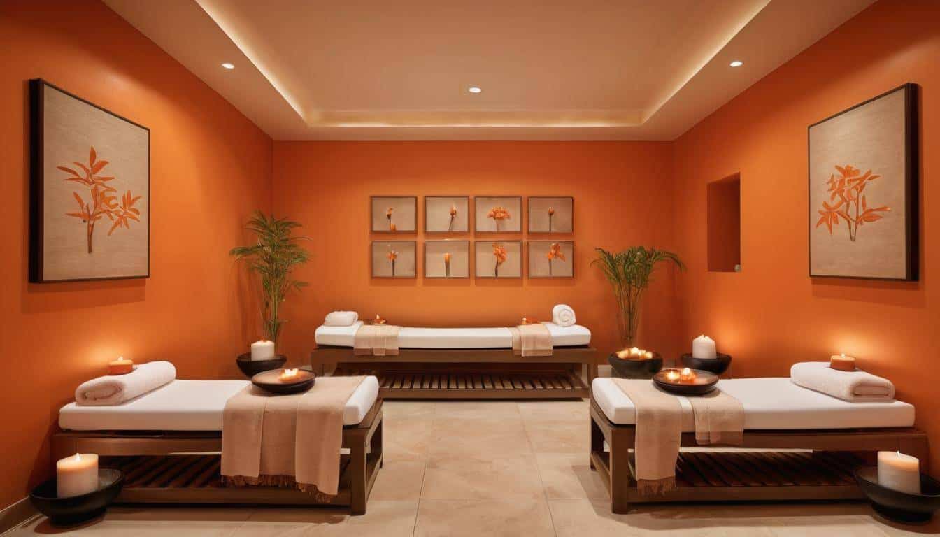 Tranquil orange spa ambiance