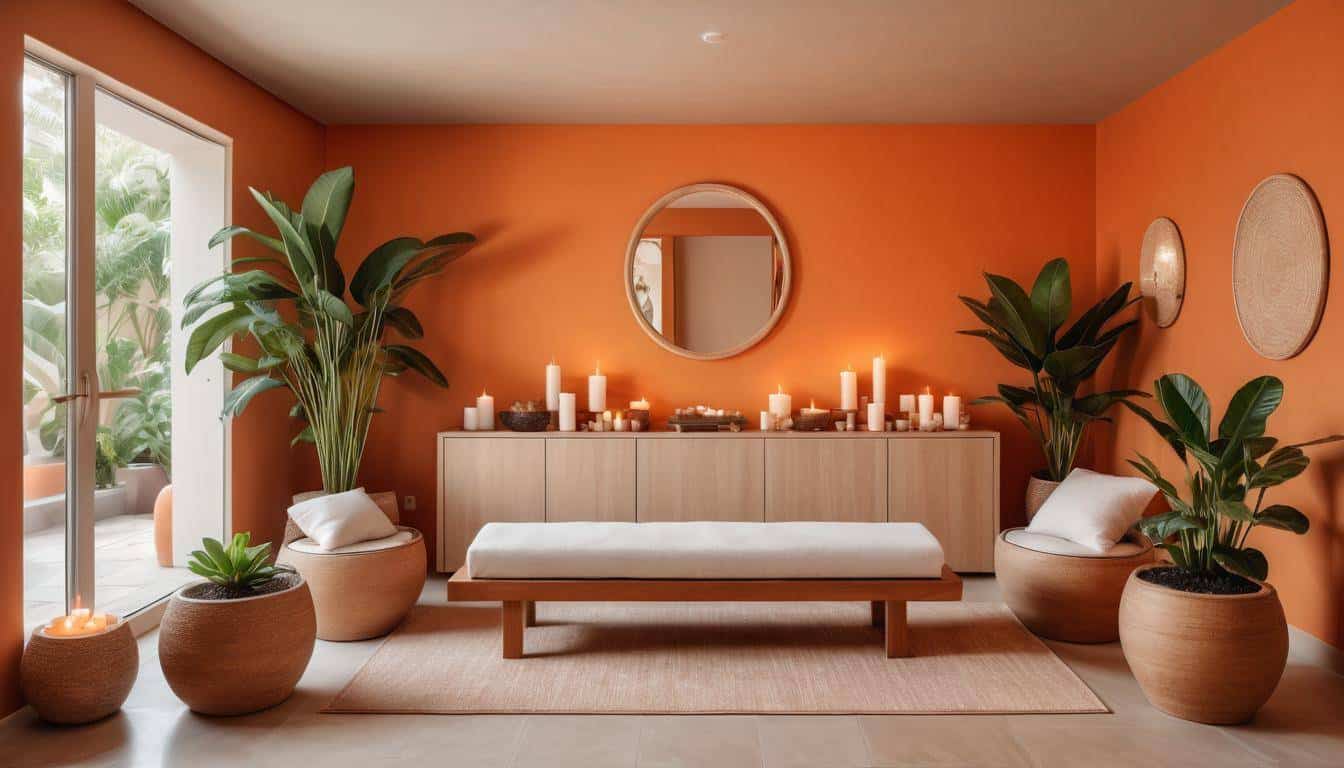 Tranquil orange spa ambiance