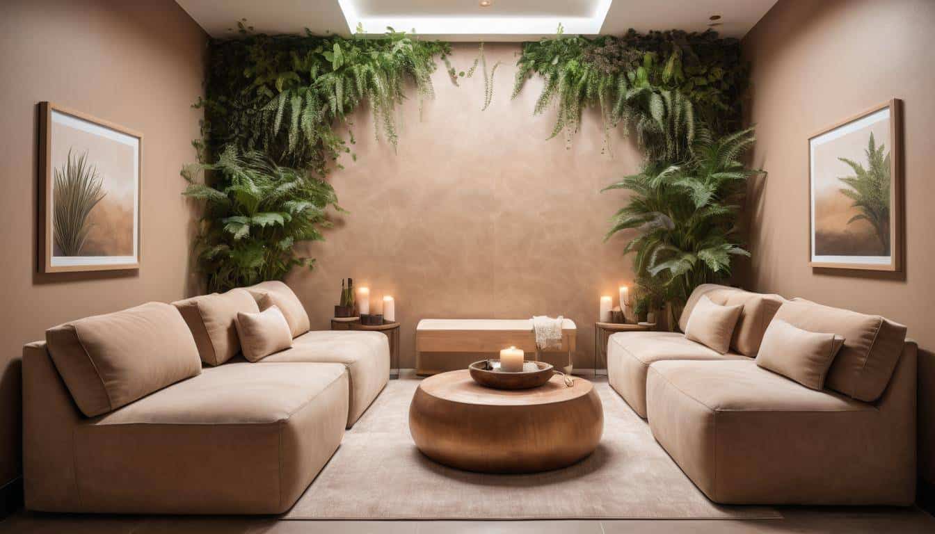 Tranquil spa retreat in brown tones