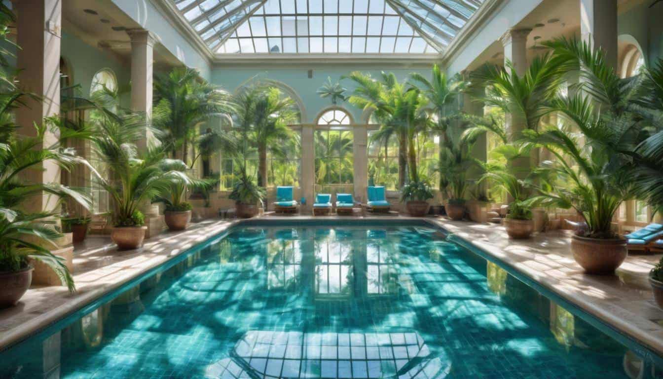 Tropical indoor pool oasis