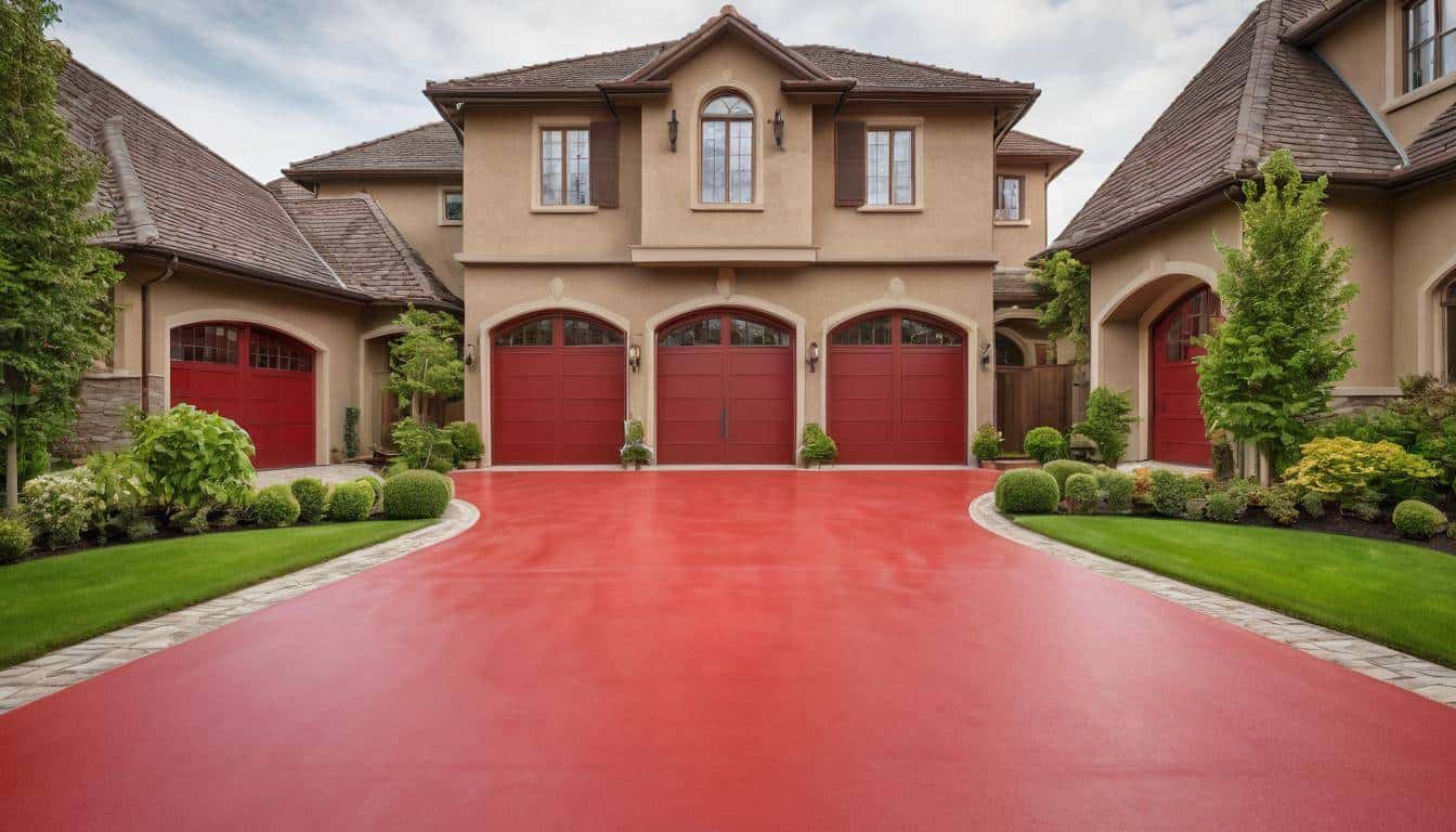 Vibrant red driveway enhancement