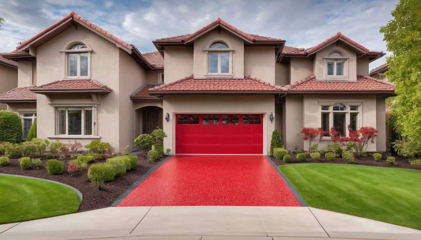 Vibrant red driveway transformation