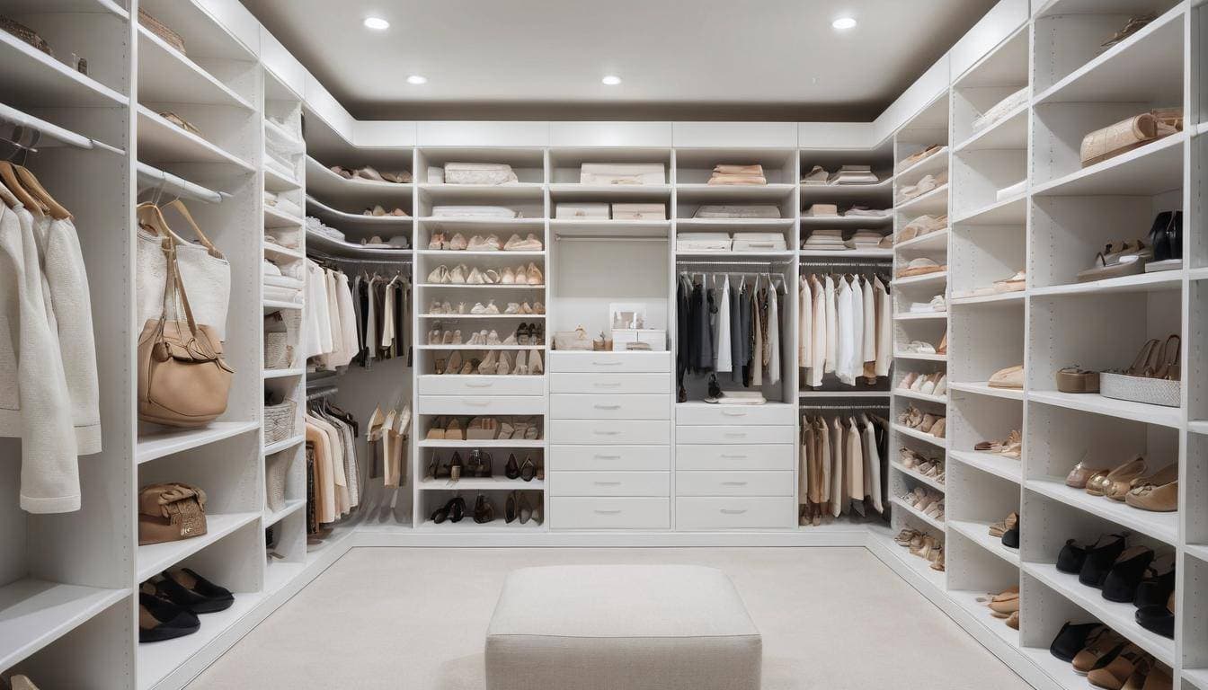 White walk-in closet elegance